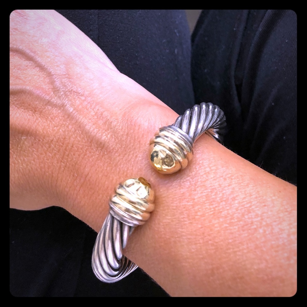 David Yurman Large 10mm Cable Bracelet Silver/Gold